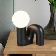 Bordlampe Quinn, svart, høyde 22 cm, keramikk/glass, G9