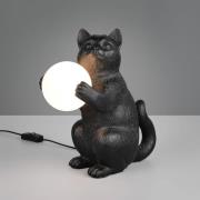 Bordlampe Gatio, svart, høyde 30 cm, kunstharpiks, G9