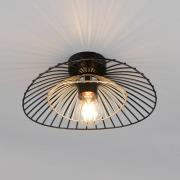 Taklampe Lauris, matt svart, Ø 30 cm, metall, E27