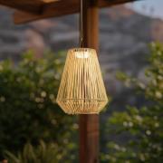 Lindby LED-solcellelampe Austas, beige, Ø 32 cm, USB, IP54