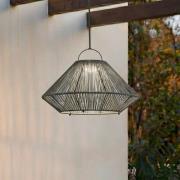 Lindby LED-solcellelampe Austas, grå, Ø 50 cm, USB, IP54