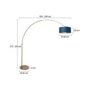 Bue-gulvlampe Sparkled Light bronse/blå, 240 cm, velour