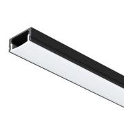 SLC LED-stripe-profil A1, svart Lengde 2 m Høyde 8 mm Konstruksjon