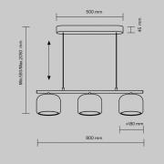 Maytoni LED-hengelampe Spirito, 3 lyskilder, hvit, glass, dimbar