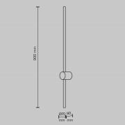 Maytoni LED-vegglampe Light stick, svart, høyde 90 cm