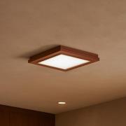 Taklampe Tally, bredde 32 cm, terrakotta, tre, E27