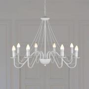 Lysekrone Malbo, hvit, metall, 8 lyskilder, E14