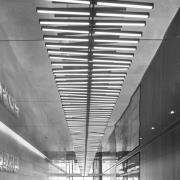 Vibia LED-hengelampe RHYTHM, gråbrun 199 x 87 cm 927 dimbar