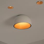 Vibia LED-taklampe DUO, hvit, høyde 19 cm, eiketre