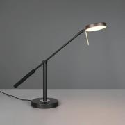 LED-bordlampe Monza, matt svart, høyde 52 cm, metall