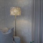 Gulvlampe Amy, Dahlia grønn/gull, høyde 150 cm, tekstil, E27