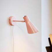 Dyberg Larsen vegglampe DL12, rosa, kabel, E27, metall