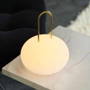 Dyberg Larsen LED-lykt Ellipse, hvit/messing, IP44