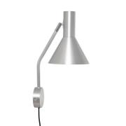 FRANDSEN Vegglampe Lyss, aluminiumsfarget, stikkontakt, 42 cm, E27