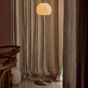 FRANDSEN Gulvlampe Ball Glass, sandgrå, glass, 130 cm, E27