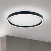 LED-taklampe MASCA, svart, Ø 40 cm, CCT, metall, dimbar