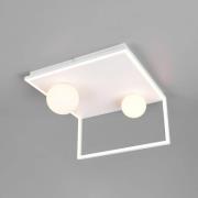 LED-taklampe Arola, matt hvit, bredde 37 cm, metall