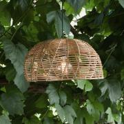 Utendørs pendellampe Mayla, naturlig rotting, Ø 43 cm, stikkontakt IP4...