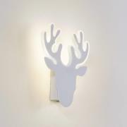 Lindby LED-vegglampe, hvit, metall, reinsdyr