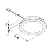 LED-møbelbelysning FAR 58, stål 3W 3 000 K