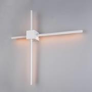 LED-vegglampe Cassino, matt hvit, bredde 67 cm, metall