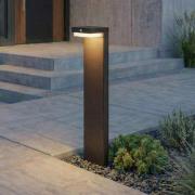 Lindby LED-solcellsokkellampe Eleazar, svart, aluminium, sensor