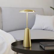 LED-batterilampe Piccola, messingfarget, høyde 28 cm, IP54