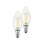 LED-pære E14 4W klar 3000K 840 lm energiklasse A 2er