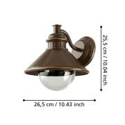 Utendørs vegglampe Albacete, brun/kobber, Ø 26 cm, metall