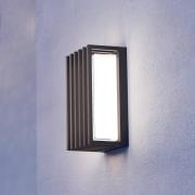 Utendørs LED-vegglampe Genovese, svart, høyde 24 cm, sensor