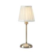 Bordlampe Anno, gammel messing/hvit, dimbar, ladestasjon