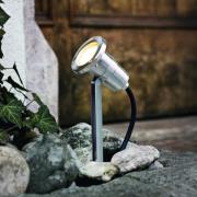 LED-spot med jordspyd Nema, rustfritt stålfarget, 24 cm, stål