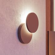 Utendørs LED-vegglampe Pedersano, rustfarget, Ø 14 cm metall