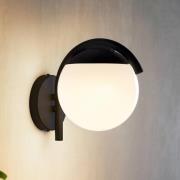 Utendørs vegglampe Prata Vecchia, svart, høyde 26 cm, metall