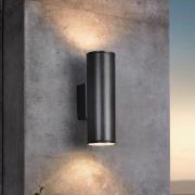 LED-vegglampe Riga, antrasitt, høyde 20 cm, metall, 2 lyskilder.