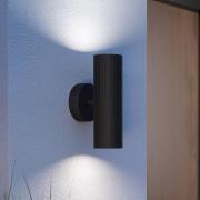 Utendørs vegglampe Tomelloso, svart Høyde 20 cm, metall, 2 lyskilder.