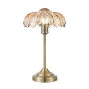 Bordlampe Kurage, gammel messing/rav, glass, høyde 43 cm, E27