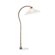 Gulvlampe Esset, brun/hvit, tre, høyde 150 cm