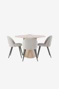 Venture HomeSpisegruppe Olivia med 4 stk spisestoler VelvetBrunSpisegr...