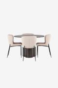 Venture HomeSpisegruppe Olivia med 4 stk spisestoler ModestoBrunSpiseg...