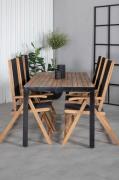 Venture HomeSpisegruppe Bois med 6 spisestoler Little JohnBrunSpisegru...