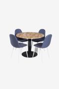 Venture HomeSpisegruppe Cirebon med 4 stk spisestoler PolarSvartSpiseg...