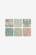 SpodeGlassunderlegg Morris & Co Mix & Match 6-pakning 10,5 x 10,5 cmFl...