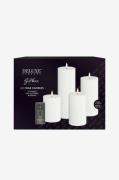 DeluxeHomeartLED Giftbox Pillar Candle 4 stk + fjernkontrollHvitLysFra...