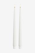 DeluxeHomeartLED Taper Candle Shiny 2,2x28 cm 2 stkHvitLysFra Homeroom