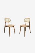 Wood FurnitureSpisestuestol sett med to Lula CaneBrunStolerFra Homeroo...
