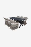 LifestyleGardenBord 190 cm og 6 stk Marbella-stolerSvartSpisegrupperFr...