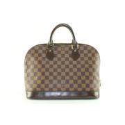 Pre-owned Brunt lerret Louis Vuitton veske