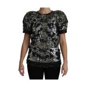 Paljetter Krystall Crew Neck Top