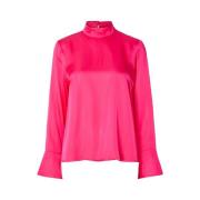 Ivy LS Satin Top B - Fuchsia Purple